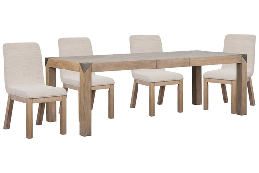 Magnussen - Ainsley Cerused Khaki Extendable Rectangular Dining Table With 4 Host Chairs - D5333-20-KIT13 view 1