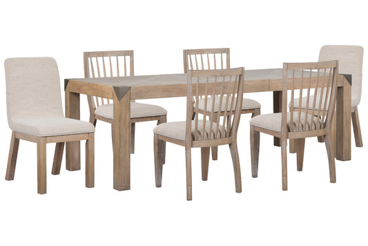 Magnussen - Ainsley Cerused Khaki Extendable Rectangular Dining Table With 4 Side Chairs And 2 Host Chairs - D5333-20-KIT33 view 1