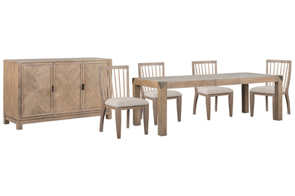 Magnussen - Ainsley Cerused Khaki Extendable Rectangular Dining Table With 4 Side Chairs And Buffet - D5333-20-KIT2 view 1