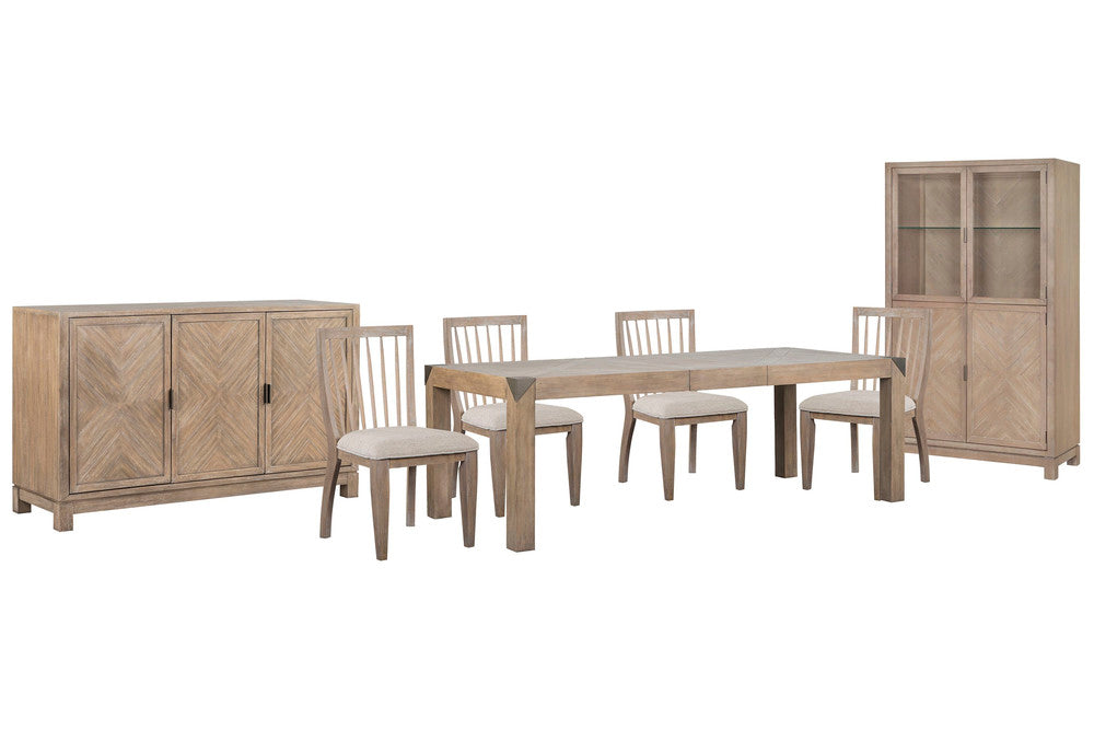 Magnussen - Ainsley Cerused Khaki Extendable Rectangular Dining Table With 4 Side Chairs Buffet And Display Cabinet - D5333-20-KIT4 view 1