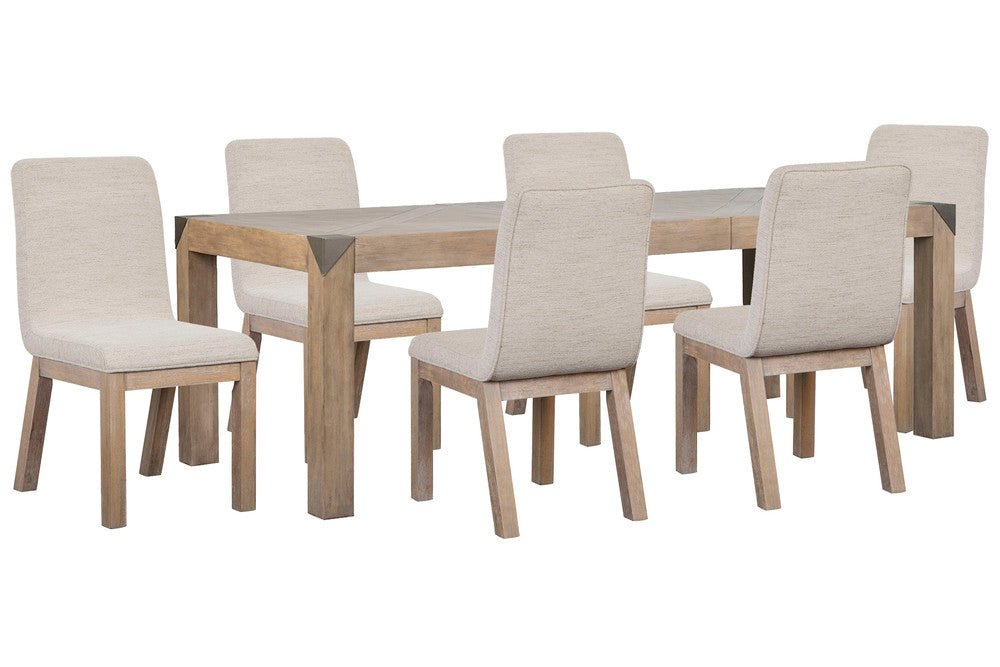Magnussen - Ainsley Cerused Khaki Extendable Rectangular Dining Table With 6 Host Chairs - D5333-20-KIT17 view 1