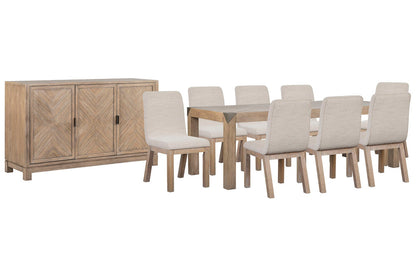 Magnussen - Ainsley Cerused Khaki Extendable Rectangular Dining Table With 8 Host Chairs And Buffet - D5333-20-KIT22 view 1