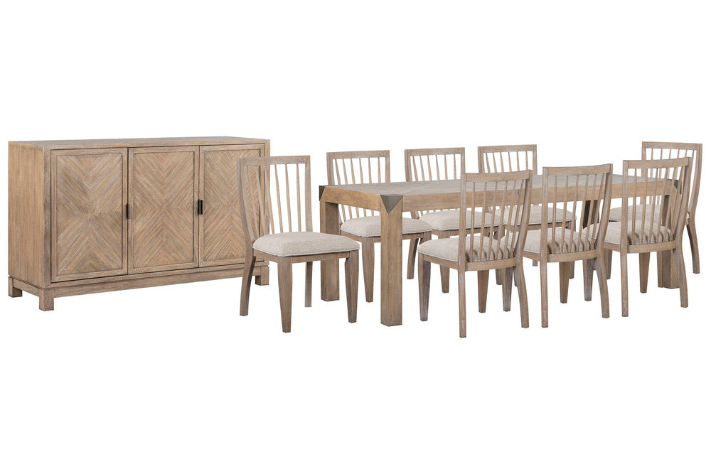 Magnussen - Ainsley Cerused Khaki Extendable Rectangular Dining Table With 8 Side Chairs And Buffet - D5333-20-KIT10 view 1