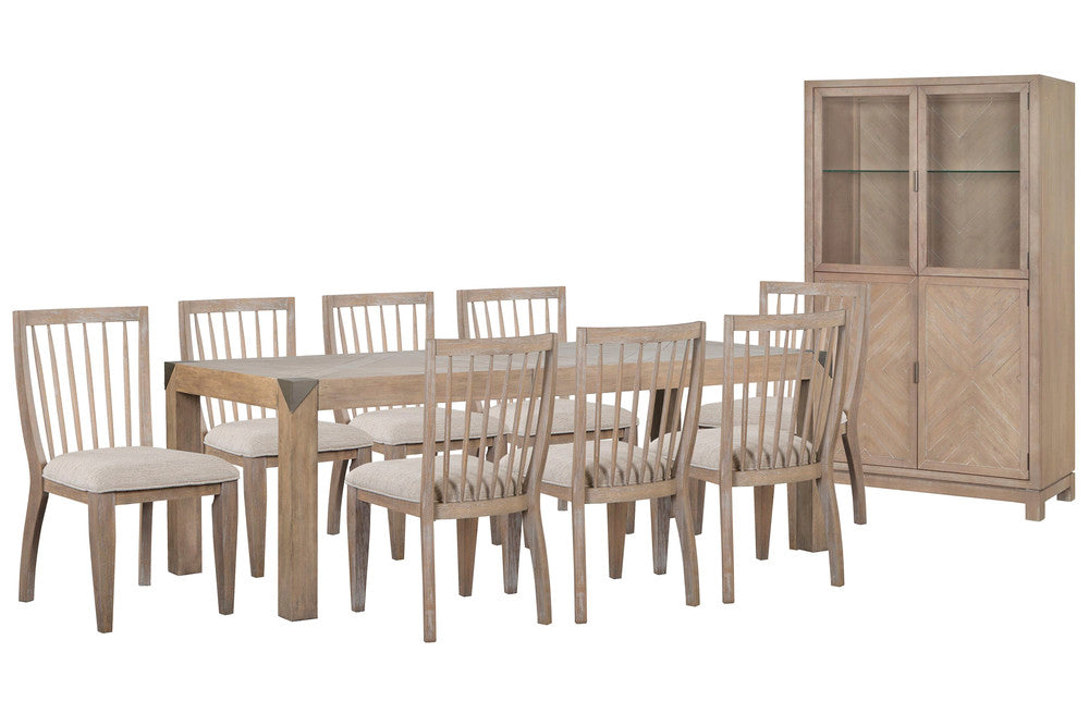 Magnussen - Ainsley Cerused Khaki Extendable Rectangular Dining Table With 8 Side Chairs And Display Cabinet - D5333-20-KIT11 view 1
