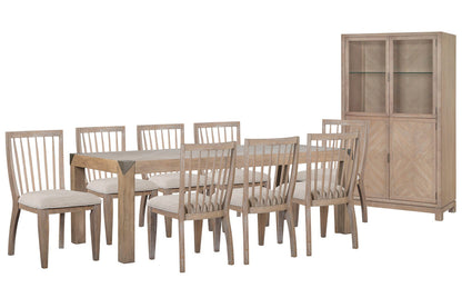 Magnussen - Ainsley Cerused Khaki Extendable Rectangular Dining Table With 8 Side Chairs And Display Cabinet - D5333-20-KIT11 view 1