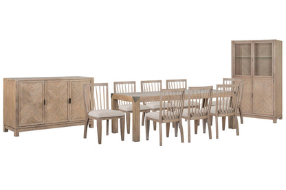 Magnussen - Ainsley Cerused Khaki Extendable Rectangular Dining Table With 8 Side Chairs Buffet And Display Cabinet - D5333-20-KIT12 view 1