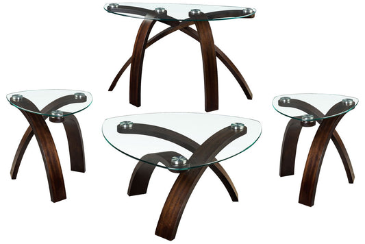 Magnussen - Allure Hazelnut Pie Shaped Cocktail Table With 2 End Tables And Sofa Table - T1396-65KIT3 view 1
