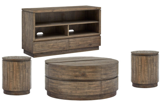 Magnussen - Baisden Tobacco Round Lift Top Cocktail Table With 2 Accent End Table And Console Sofa Table - T5194-57KIT3 view 1