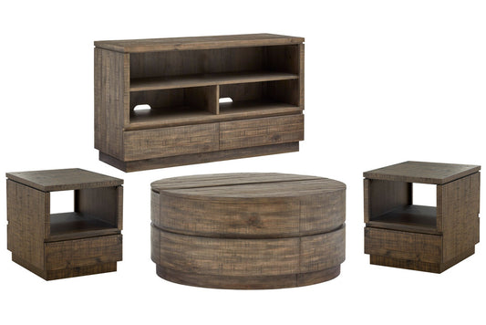 Magnussen - Baisden Tobacco Round Lift Top Cocktail Table With 2 End Table And Console Sofa Table - T5194-57KIT6 view 1
