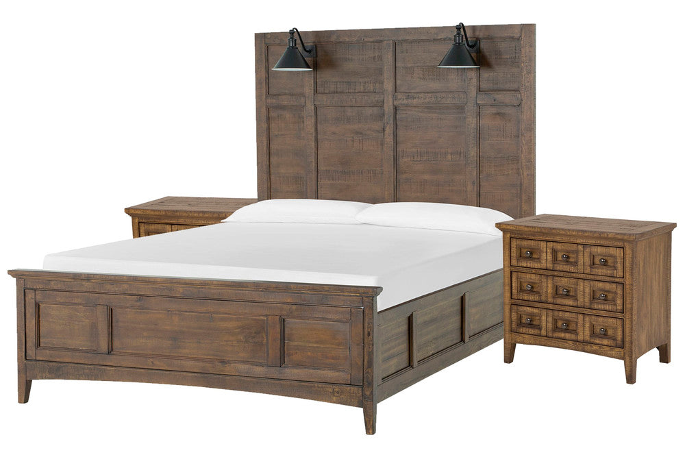 Magnussen - Bay Creek Toasted Nutmeg California King Lamp Panel Bed With 2 Nightstands - B4398-79-KIT2 view 1