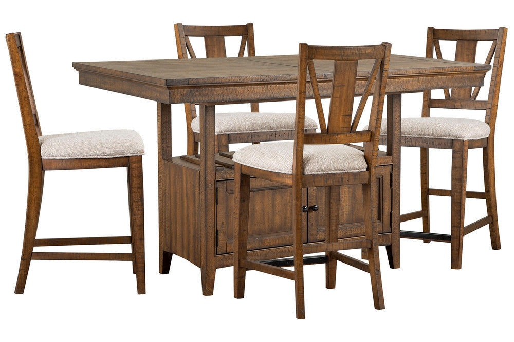Magnussen - Bay Creek Toasted Nutmeg Extendable Counter Height Dining Table With 4 Counter Chairs - D4398-42-KIT1 view 1