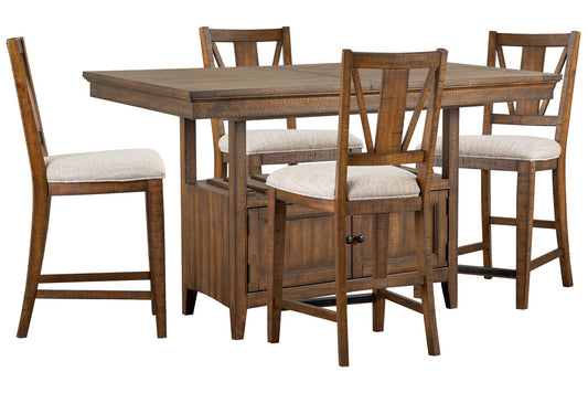 Magnussen - Bay Creek Toasted Nutmeg Extendable Counter Height Dining Table With 4 Counter Chairs - D4398-42-KIT1 view 1