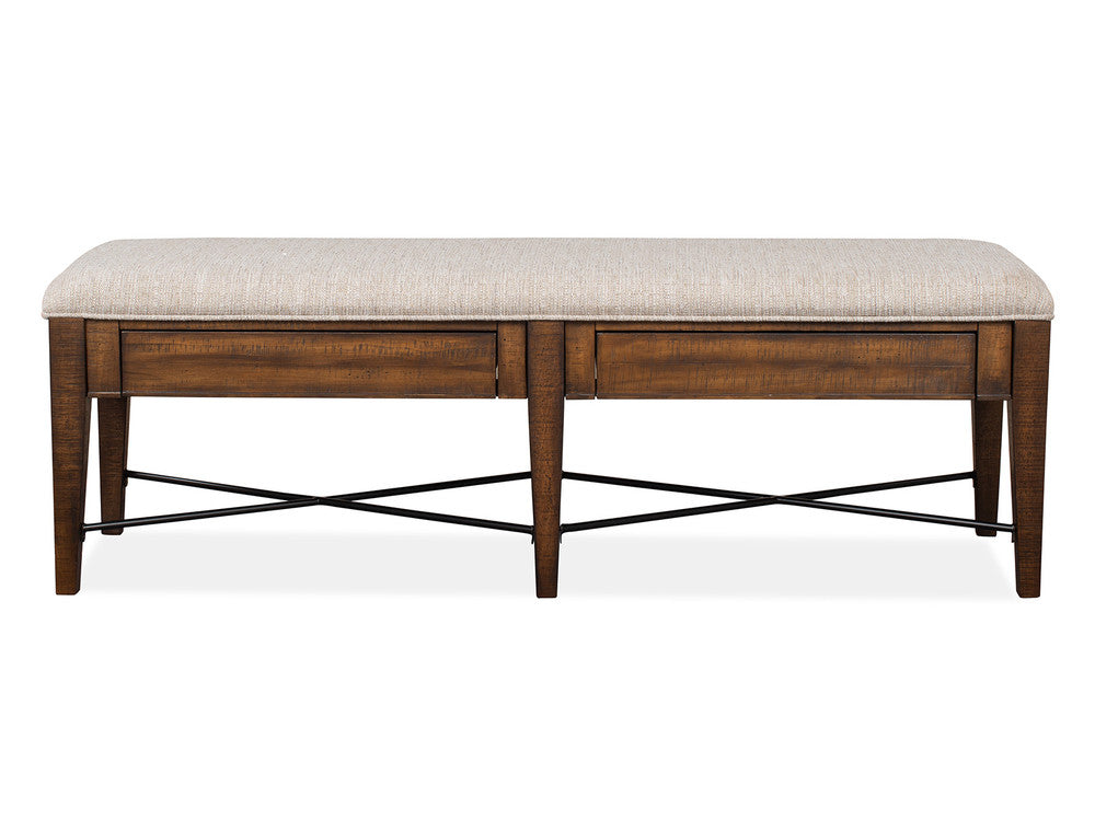 Magnussen - Bay Creek Toasted Nutmeg Extendable Trestle Dining Table With 2 Upholstered Benches And 2 Side Chairs - D4398-25-KIT25 view 6