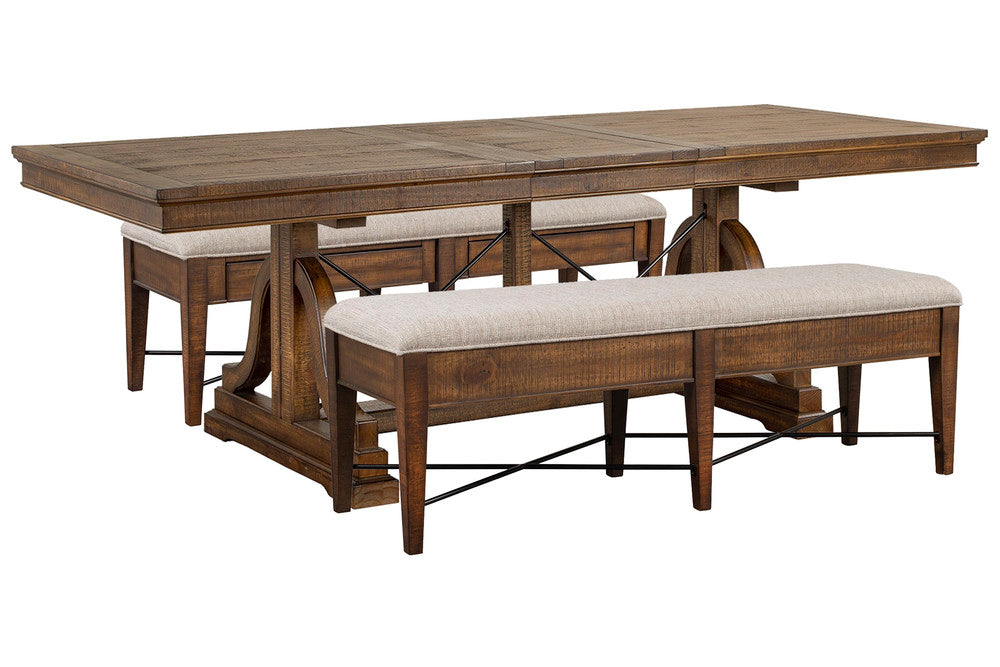 Magnussen - Bay Creek Toasted Nutmeg Extendable Trestle Dining Table With Upholstered Benches - D4398-25-KIT23 view 1