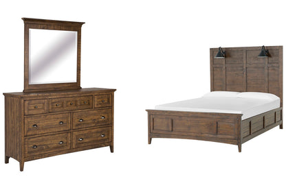 Magnussen - Bay Creek Toasted Nutmeg King Lamp Panel Bed And Drawer Dresser With Landscape Mirror - B4398-69-KIT3 view 1