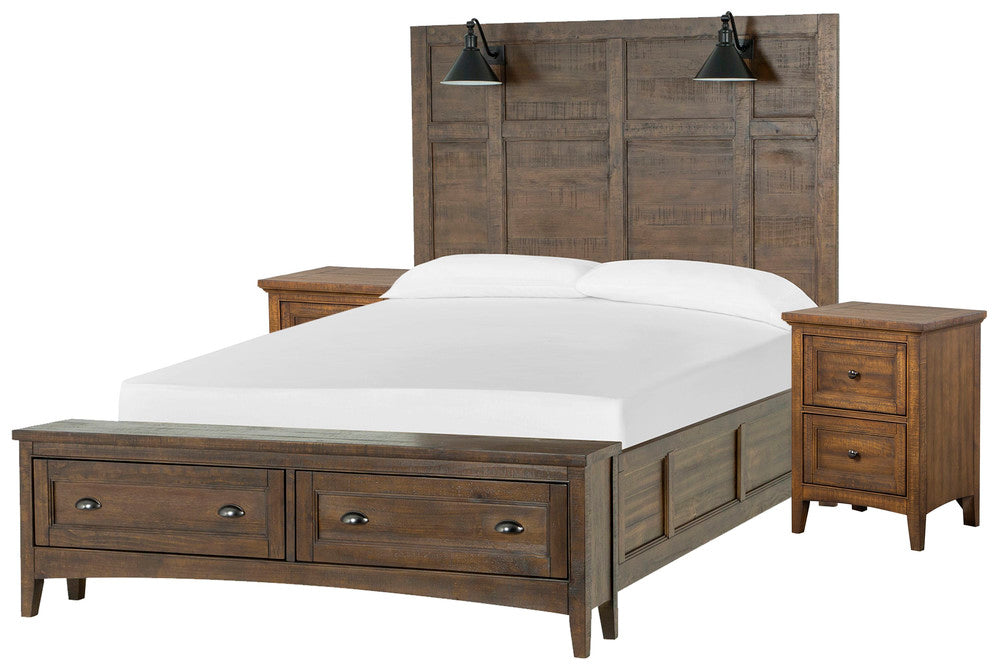 Magnussen - Bay Creek Toasted Nutmeg King Lamp Panel Storage Bed With 2 Small Nightstands - B4398-69B-KIT8 view 1