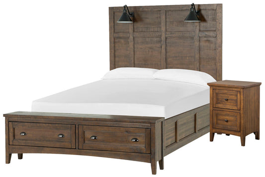Magnussen - Bay Creek Toasted Nutmeg King Lamp Panel Storage Bed With Small Nightstand - B4398-69B-KIT7 view 1