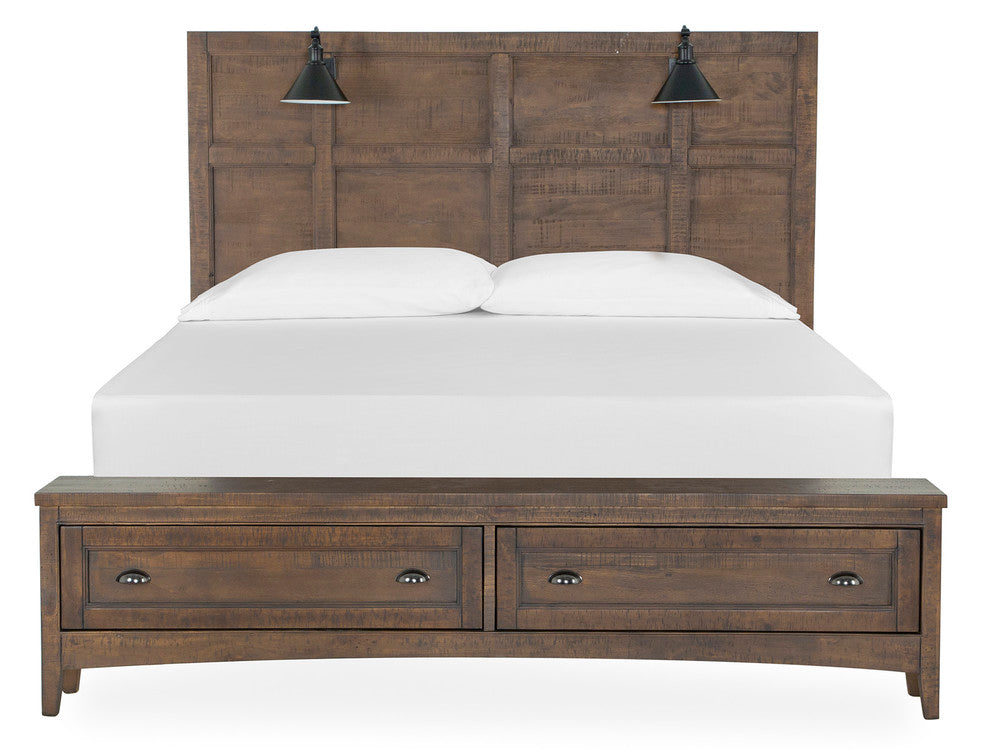 Magnussen - Bay Creek Toasted Nutmeg King Lamp Panel Storage Bed With Small Nightstand - B4398-69B-KIT7 view 4
