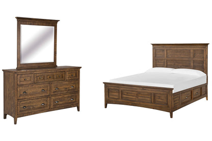 Magnussen - Bay Creek Toasted Nutmeg King Panel Storage Bed And Drawer Dresser With Landscape Mirror - B4398-65-KIT3 view 1