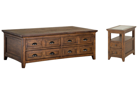 Magnussen - Bay Creek Toasted Nutmeg Lift Top Storage Cocktail Table With Chairside End Table - T4398-50KIT4 view 1