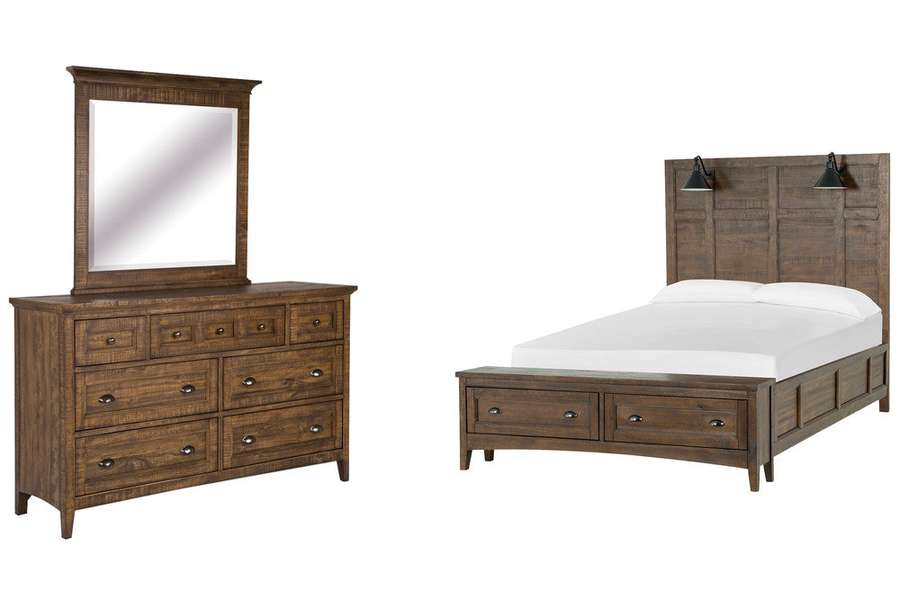 Magnussen - Bay Creek Toasted Nutmeg Queen Lamp Panel Storage Bed And Drawer Dresser With Landscape Mirror - B4398-59B-KIT3 view 1