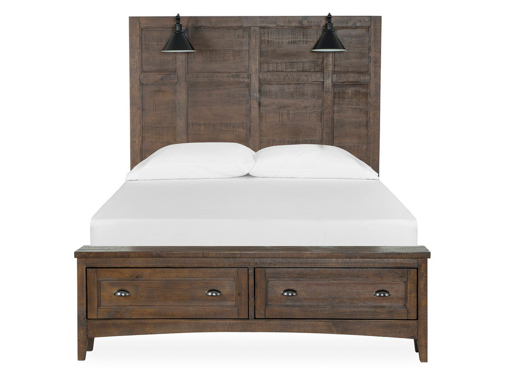 Magnussen - Bay Creek Toasted Nutmeg Queen Lamp Panel Storage Bed With Small Nightstand - B4398-59B-KIT7 view 4