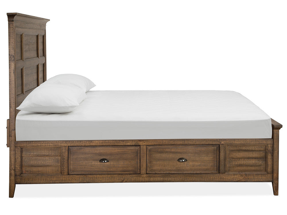 Magnussen - Bay Creek Toasted Nutmeg Queen Panel Storage Bed 2 Nightstands And Drawer Dresser With Landscape Mirror - B4398-55-KIT4 view 5