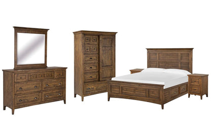 Magnussen - Bay Creek Toasted Nutmeg Queen Panel Storage Bed 2 Small Nightstands Drawer Dresser With Landscape Mirror And Door Chest - B4398-55-KIT11 view 1