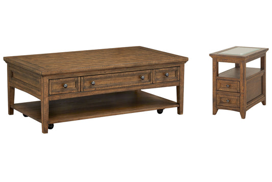 Magnussen - Bay Creek Toasted Nutmeg Rectangular Cocktail Table With Chairside End Table - T4398-43KIT4 view 1