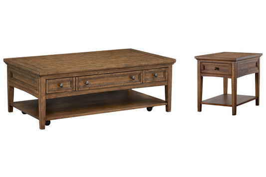Magnussen - Bay Creek Toasted Nutmeg Rectangular Cocktail Table With End Table - T4398-43KIT7 view 1