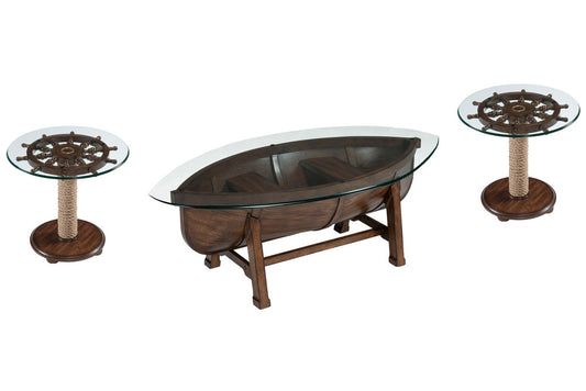 Magnussen - Beaufort Dark Oak Oval Cocktail Table With 2 Accent Table - T2214-47KIT2 view 1