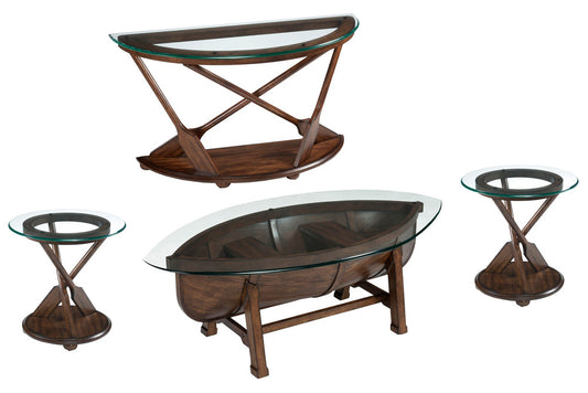 Magnussen - Beaufort Dark Oak Oval Cocktail Table With 2 End Table And Demilune Sofa Table - T2214-47KIT6 view 1