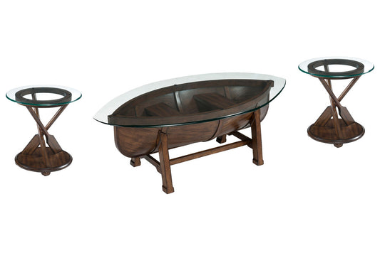 Magnussen - Beaufort Dark Oak Oval Cocktail Table With 2 End Table - T2214-47KIT5 view 1