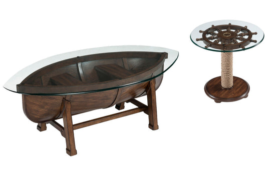 Magnussen - Beaufort Dark Oak Oval Cocktail Table With Accent Table - T2214-47KIT1 view 1