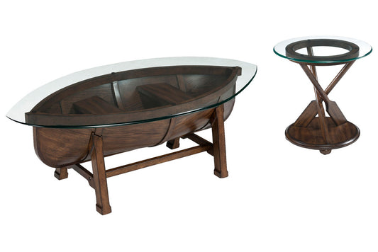 Magnussen - Beaufort Dark Oak Oval Cocktail Table With End Table - T2214-47KIT4 view 1