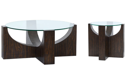 Magnussen - Beckham Rustic Tavern Round Cocktail Table With Accent Table - T6336-45KIT1 view 1