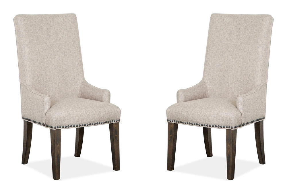 Magnussen - Bellamy Peppercorn 48" Round Dining Table With 2 Side Chairs 2 Host Chairs And Buffet - D2491-22-KIT13 view 4