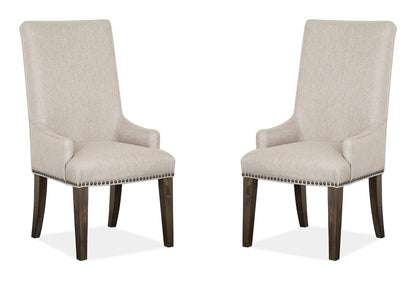 Magnussen - Bellamy Peppercorn 48" Round Dining Table With 2 Side Chairs 2 Host Chairs And Buffet - D2491-22-KIT13 view 4