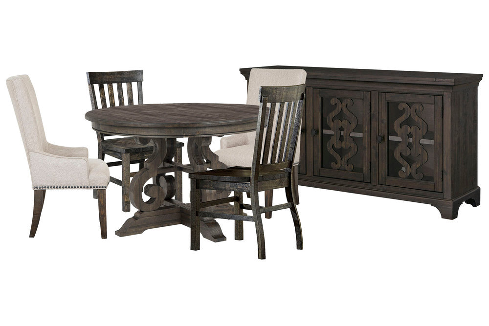 Magnussen - Bellamy Peppercorn 48" Round Dining Table With 2 Side Chairs 2 Host Chairs And Server - D2491-22-KIT12 view 1