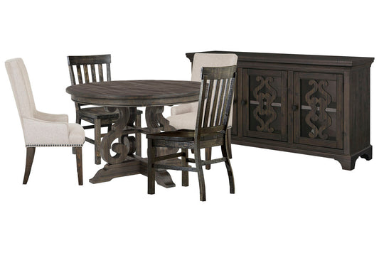 Magnussen - Bellamy Peppercorn 48" Round Dining Table With 2 Side Chairs 2 Host Chairs And Server - D2491-22-KIT12 view 1