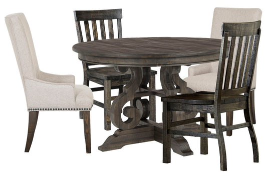 Magnussen - Bellamy Peppercorn 48" Round Dining Table With 2 Side Chairs And 2 Host Chairs - D2491-22-KIT11 view 1