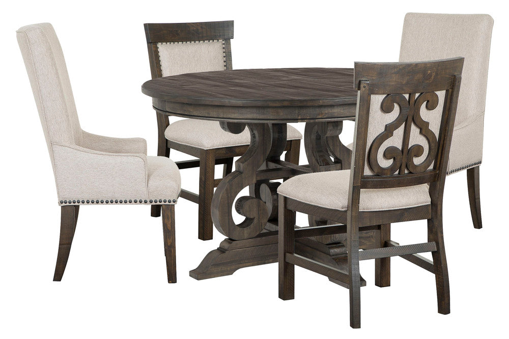 Magnussen - Bellamy Peppercorn 48" Round Dining Table With 2 Upholstered Side Chairs And 2 Host Chairs - D2491-22-KIT16 view 1