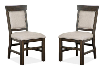 Magnussen - Bellamy Peppercorn 48" Round Dining Table With 2 Upholstered Side Chairs And 2 Host Chairs - D2491-22-KIT16 view 3