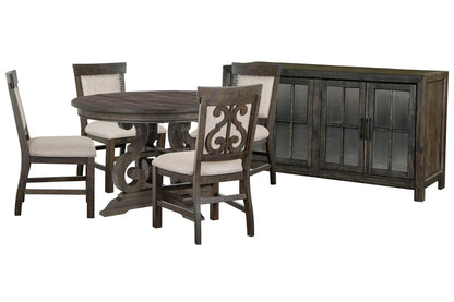 Magnussen - Bellamy Peppercorn 48" Round Dining Table With 4 Upholstered Side Chairs And Buffet - D2491-22-KIT8 view 1