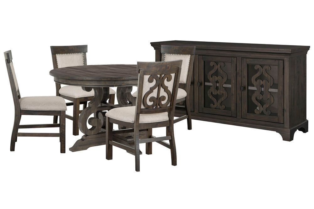 Magnussen - Bellamy Peppercorn 48" Round Dining Table With 4 Upholstered Side Chairs And Server - D2491-22-KIT7 view 1
