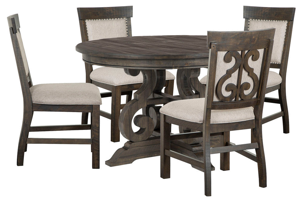 Magnussen - Bellamy Peppercorn 48" Round Dining Table With 4 Upholstered Side Chairs - D2491-22-KIT6 view 1
