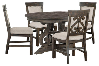 Magnussen - Bellamy Peppercorn 48" Round Dining Table With 4 Upholstered Side Chairs - D2491-22-KIT6 view 1