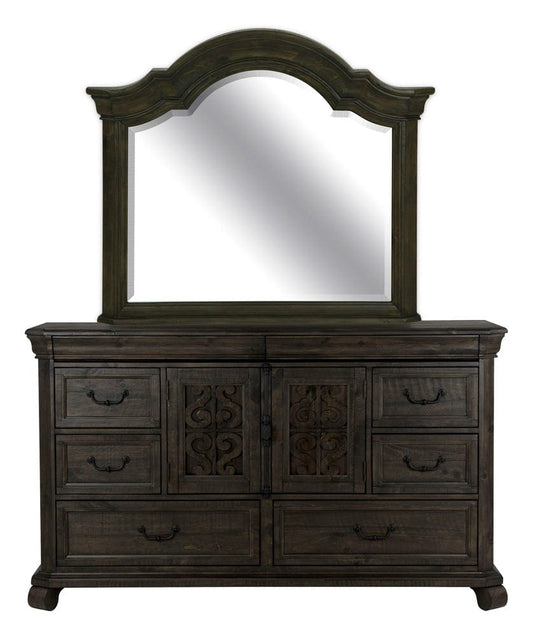 Magnussen - Bellamy Peppercorn Drawer Dresser With Shaped Mirror - B2491-2045 view 1