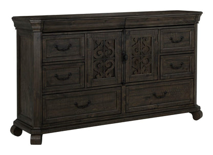 Magnussen - Bellamy Peppercorn Drawer Dresser With Shaped Mirror - B2491-2045 view 2