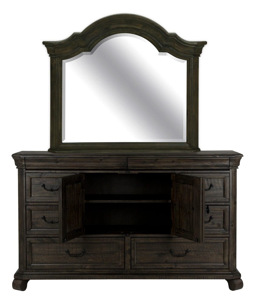 Magnussen - Bellamy Peppercorn Drawer Dresser With Shaped Mirror - B2491-2045 view 7